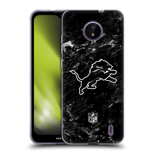 NFL Detroit Lions Artwork Marble Soft Gel Case for Nokia C10 / C20