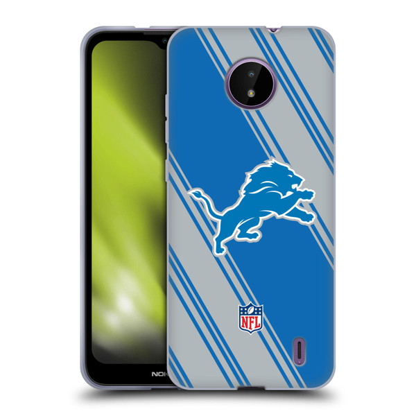 NFL Detroit Lions Artwork Stripes Soft Gel Case for Nokia C10 / C20