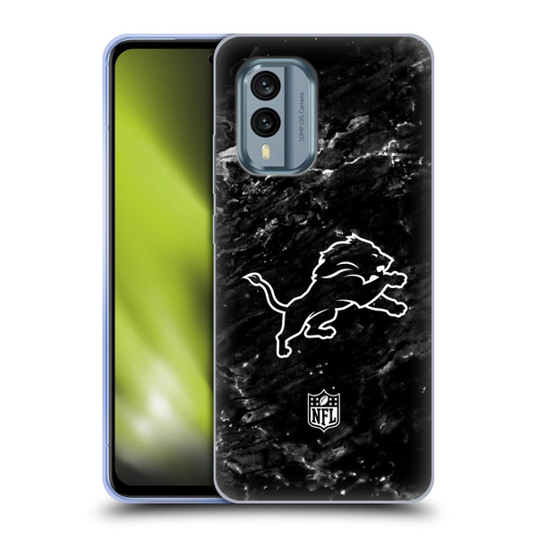 NFL Detroit Lions Artwork Marble Soft Gel Case for Nokia X30