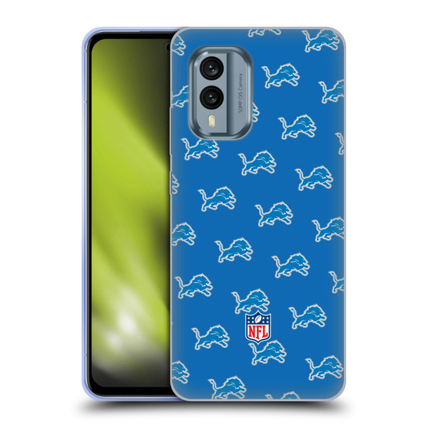 NFL Detroit Lions Artwork Patterns Soft Gel Case for Nokia X30