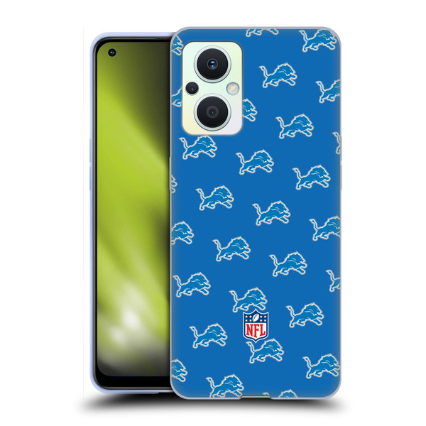 NFL Detroit Lions Artwork Patterns Soft Gel Case for OPPO Reno8 Lite