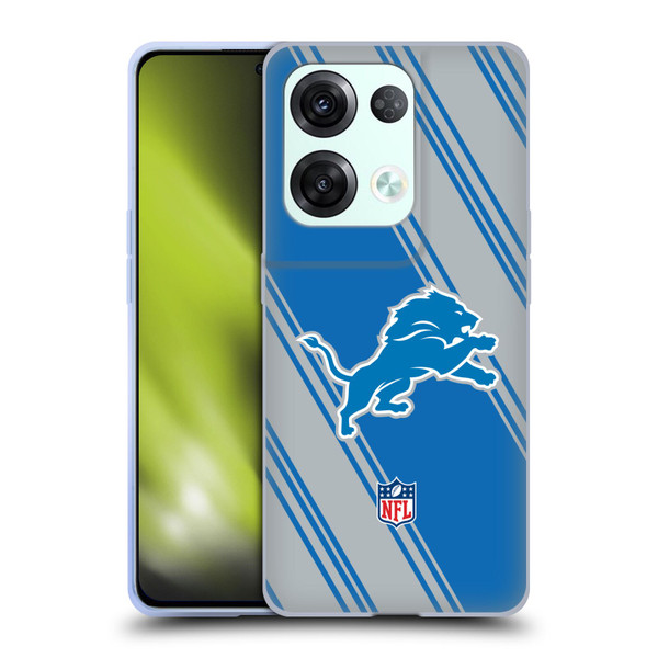 NFL Detroit Lions Artwork Stripes Soft Gel Case for OPPO Reno8 Pro