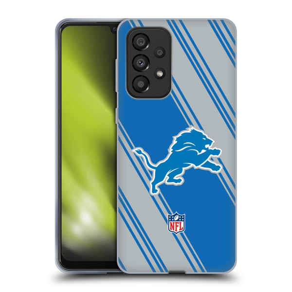 NFL Detroit Lions Artwork Stripes Soft Gel Case for Samsung Galaxy A33 5G (2022)