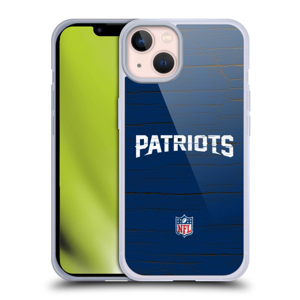 NFL New England Patriots Logo Distressed Look Soft Gel Case for Apple iPhone 13