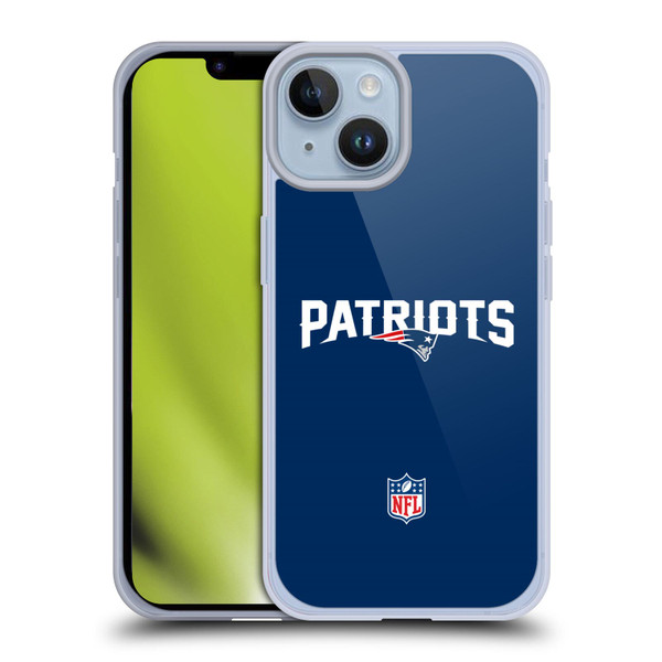 NFL New England Patriots Logo Plain Soft Gel Case for Apple iPhone 14