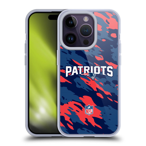 NFL New England Patriots Logo Camou Soft Gel Case for Apple iPhone 14 Pro