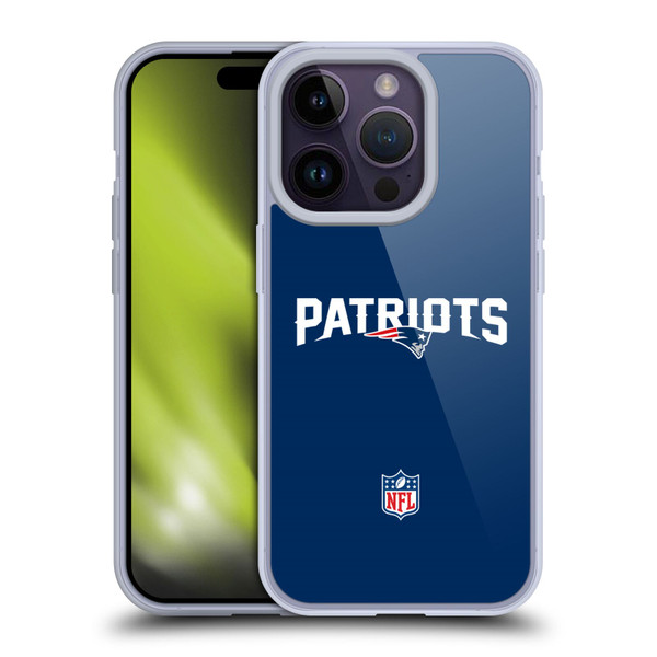 NFL New England Patriots Logo Plain Soft Gel Case for Apple iPhone 14 Pro