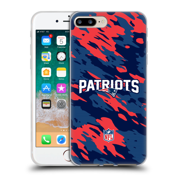 NFL New England Patriots Logo Camou Soft Gel Case for Apple iPhone 7 Plus / iPhone 8 Plus