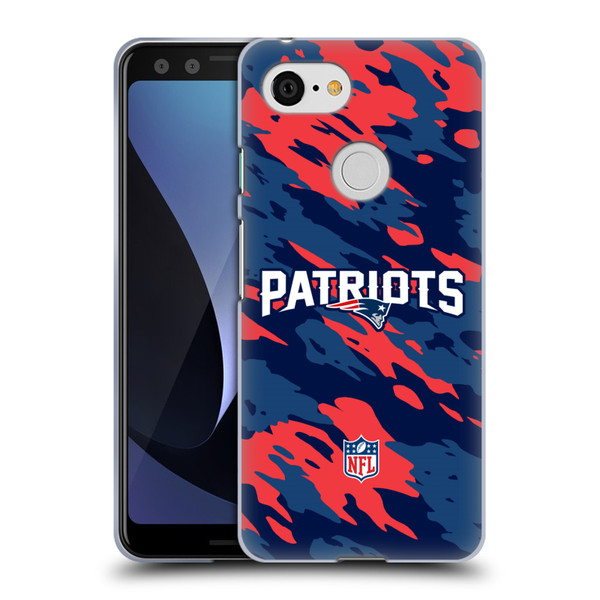 NFL New England Patriots Logo Camou Soft Gel Case for Google Pixel 3