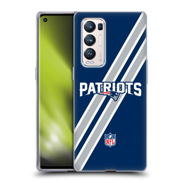 NFL New England Patriots Logo Stripes Soft Gel Case for OPPO Find X3 Neo / Reno5 Pro+ 5G