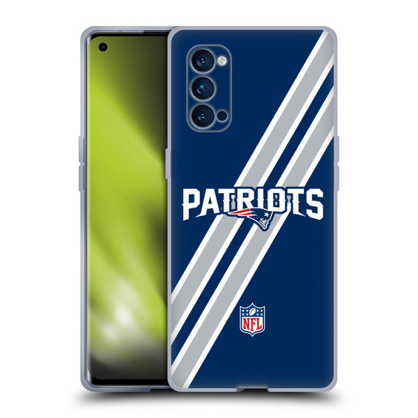 NFL New England Patriots Logo Stripes Soft Gel Case for OPPO Reno 4 Pro 5G