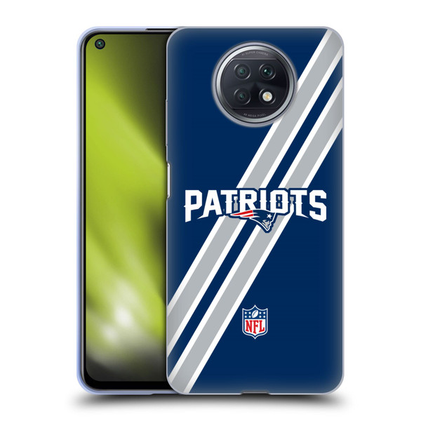 NFL New England Patriots Logo Stripes Soft Gel Case for Xiaomi Redmi Note 9T 5G