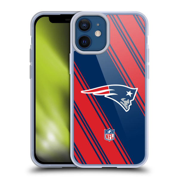 NFL New England Patriots Artwork Stripes Soft Gel Case for Apple iPhone 12 Mini