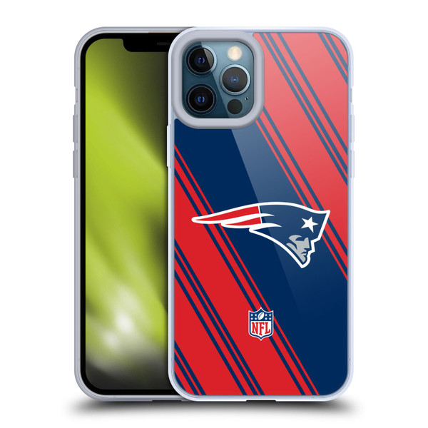 NFL New England Patriots Artwork Stripes Soft Gel Case for Apple iPhone 12 Pro Max