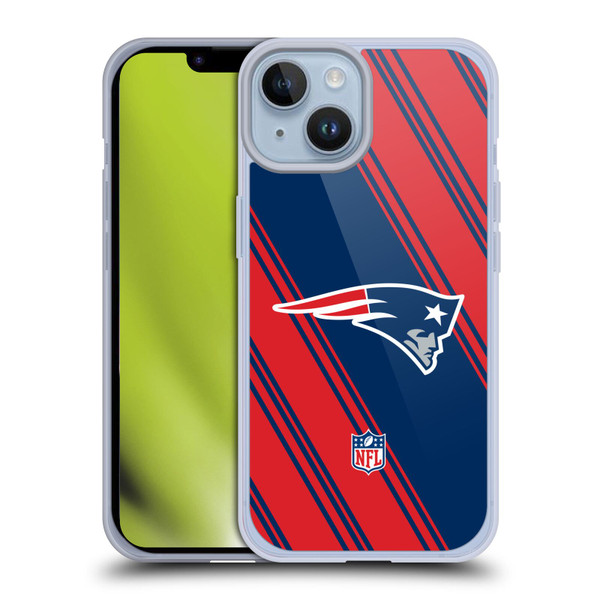 NFL New England Patriots Artwork Stripes Soft Gel Case for Apple iPhone 14