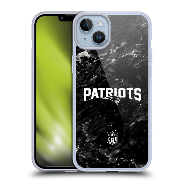NFL New England Patriots Artwork Marble Soft Gel Case for Apple iPhone 14 Plus