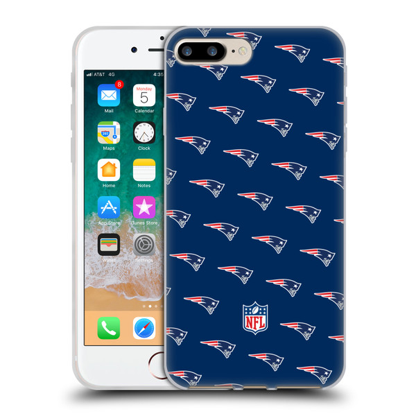 NFL New England Patriots Artwork Patterns Soft Gel Case for Apple iPhone 7 Plus / iPhone 8 Plus