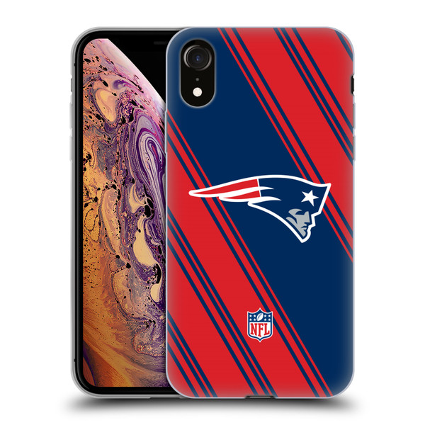 NFL New England Patriots Artwork Stripes Soft Gel Case for Apple iPhone XR