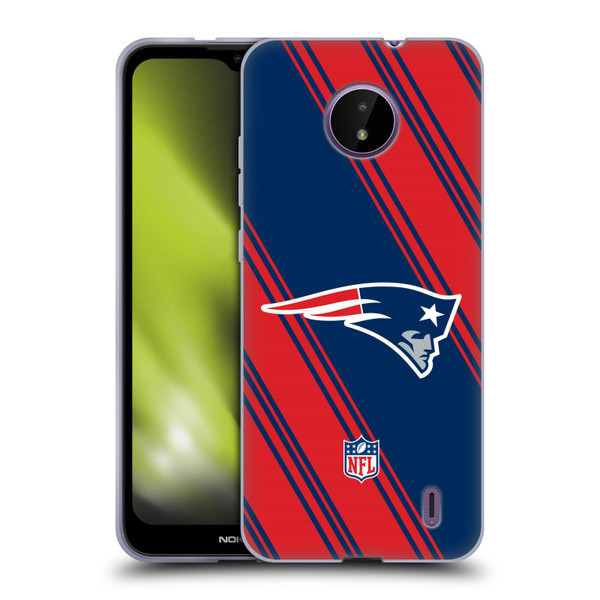 NFL New England Patriots Artwork Stripes Soft Gel Case for Nokia C10 / C20