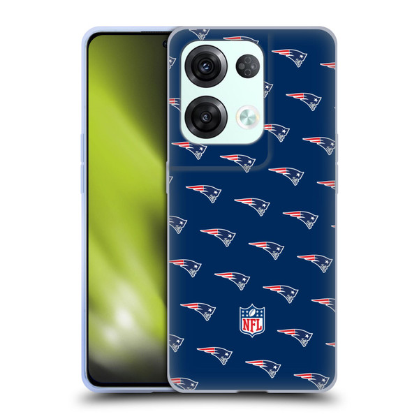 NFL New England Patriots Artwork Patterns Soft Gel Case for OPPO Reno8 Pro