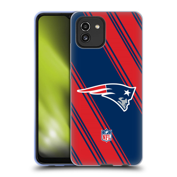NFL New England Patriots Artwork Stripes Soft Gel Case for Samsung Galaxy A03 (2021)