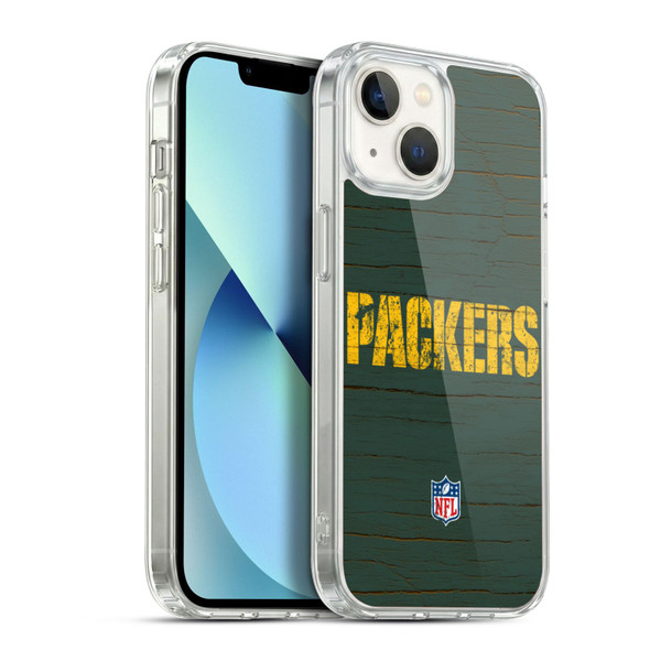 NFL Green Bay Packers Logo Distressed Look Soft Gel Case for Apple iPhone 13