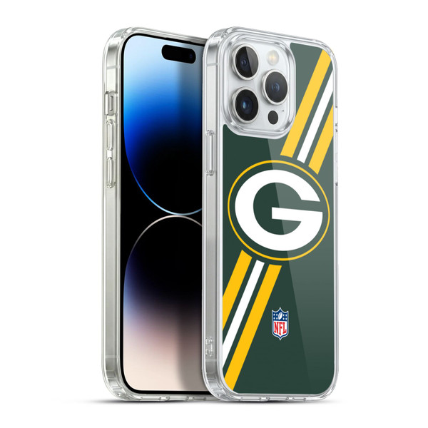 NFL Green Bay Packers Logo Stripes Soft Gel Case for Apple iPhone 13 Pro Max & MagSafe