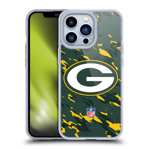 NFL Green Bay Packers Logo Camou Soft Gel Case for Apple iPhone 13 Pro