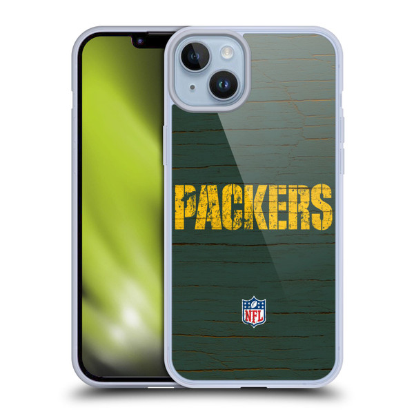 NFL Green Bay Packers Logo Distressed Look Soft Gel Case for Apple iPhone 14 Plus