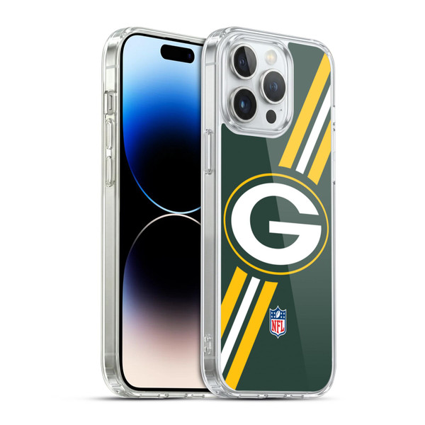 NFL Green Bay Packers Logo Stripes Soft Gel Case for Apple iPhone 14 Pro Max & MagSafe