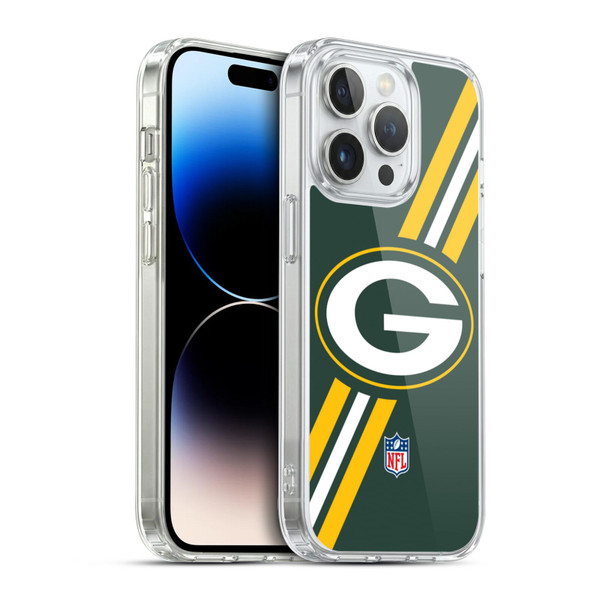 NFL Green Bay Packers Logo Stripes Soft Gel Case for Apple iPhone 14 Pro & MagSafe
