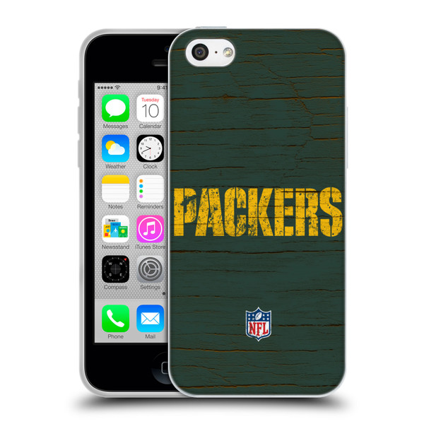 NFL Green Bay Packers Logo Distressed Look Soft Gel Case for Apple iPhone 5c