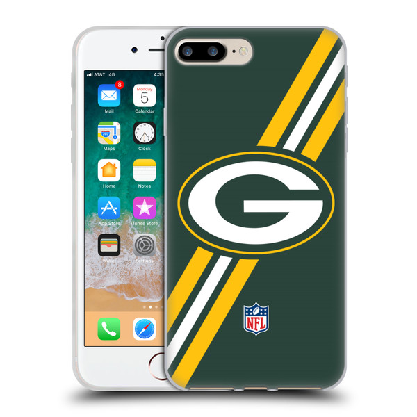 NFL Green Bay Packers Logo Stripes Soft Gel Case for Apple iPhone 7 Plus / iPhone 8 Plus & MagSafe
