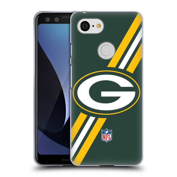 NFL Green Bay Packers Logo Stripes Soft Gel Case for Google Pixel 3