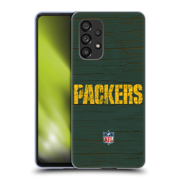 NFL Green Bay Packers Logo Distressed Look Soft Gel Case for Samsung Galaxy A53 5G (2022)