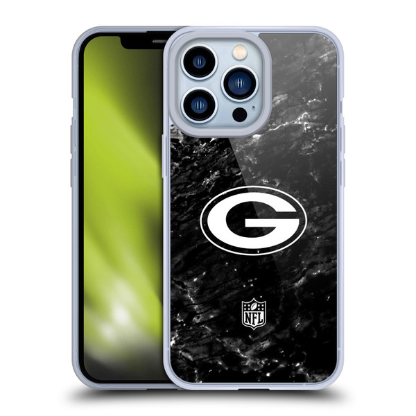 NFL Green Bay Packers Artwork Marble Soft Gel Case for Apple iPhone 13 Pro