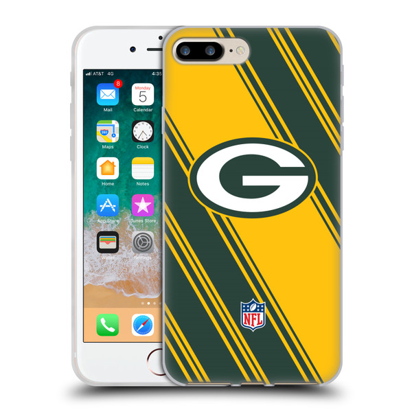NFL Green Bay Packers Artwork Stripes Soft Gel Case for Apple iPhone 7 Plus / iPhone 8 Plus