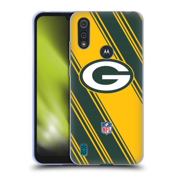 NFL Green Bay Packers Artwork Stripes Soft Gel Case for Motorola Moto E6s (2020)
