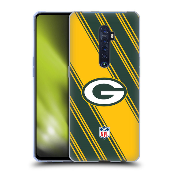 NFL Green Bay Packers Artwork Stripes Soft Gel Case for OPPO Reno 2