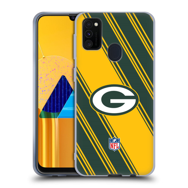 NFL Green Bay Packers Artwork Stripes Soft Gel Case for Samsung Galaxy M30s (2019)/M21 (2020)
