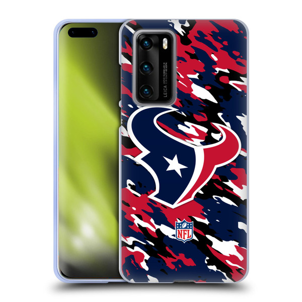 NFL Houston Texans Logo Camou Soft Gel Case for Huawei P40 5G