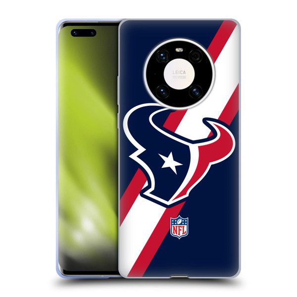 NFL Houston Texans Logo Stripes Soft Gel Case for Huawei Mate 40 Pro 5G