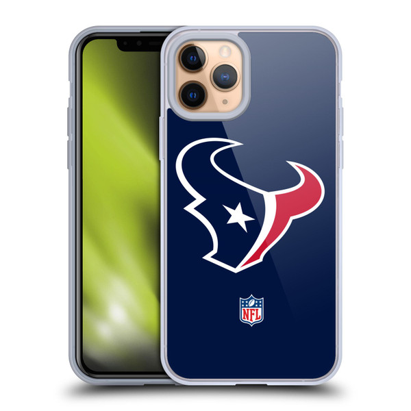 NFL Houston Texans Logo Plain Soft Gel Case for Apple iPhone 11 Pro
