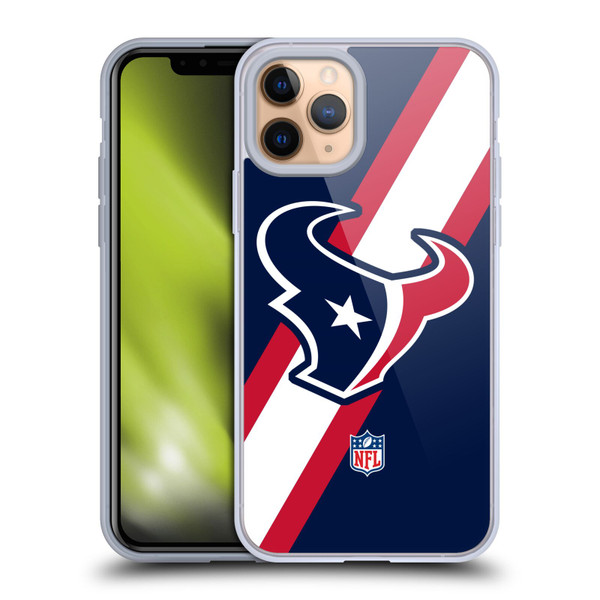 NFL Houston Texans Logo Stripes Soft Gel Case for Apple iPhone 11 Pro