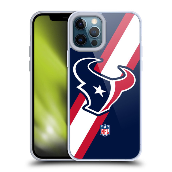 NFL Houston Texans Logo Stripes Soft Gel Case for Apple iPhone 12 Pro Max