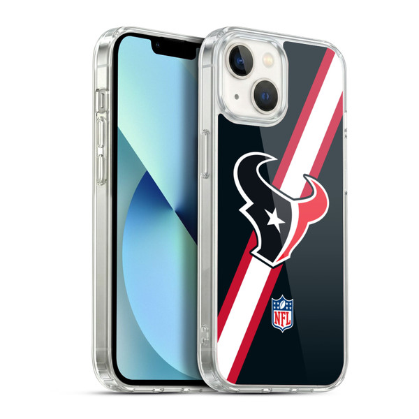 NFL Houston Texans Logo Stripes Soft Gel Case for Apple iPhone 13