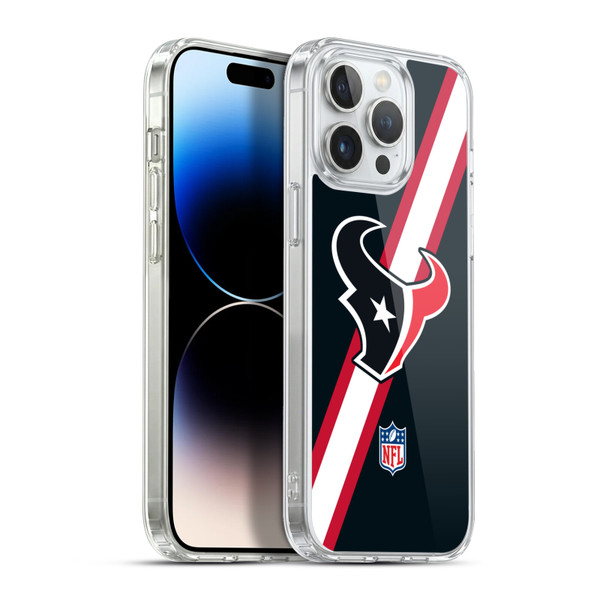 NFL Houston Texans Logo Stripes Soft Gel Case for Apple iPhone 13 Pro Max & MagSafe