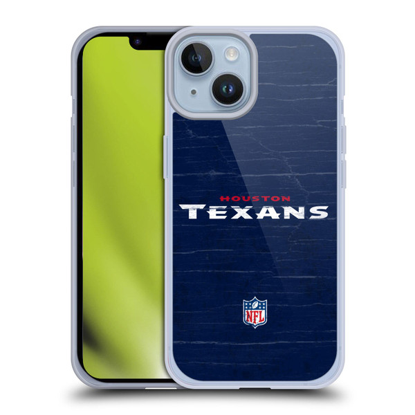 NFL Houston Texans Logo Distressed Look Soft Gel Case for Apple iPhone 14