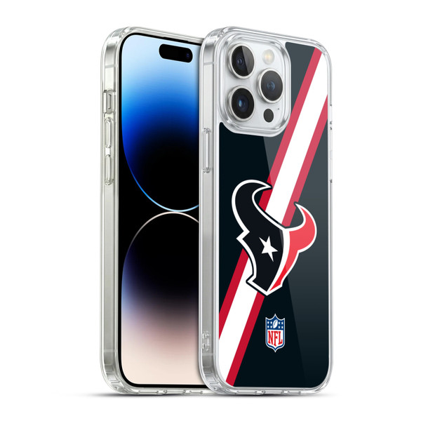 NFL Houston Texans Logo Stripes Soft Gel Case for Apple iPhone 14 Pro Max & MagSafe