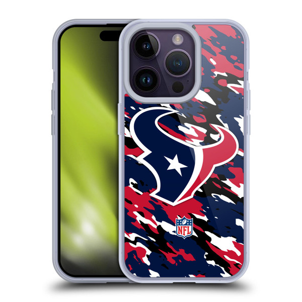 NFL Houston Texans Logo Camou Soft Gel Case for Apple iPhone 14 Pro